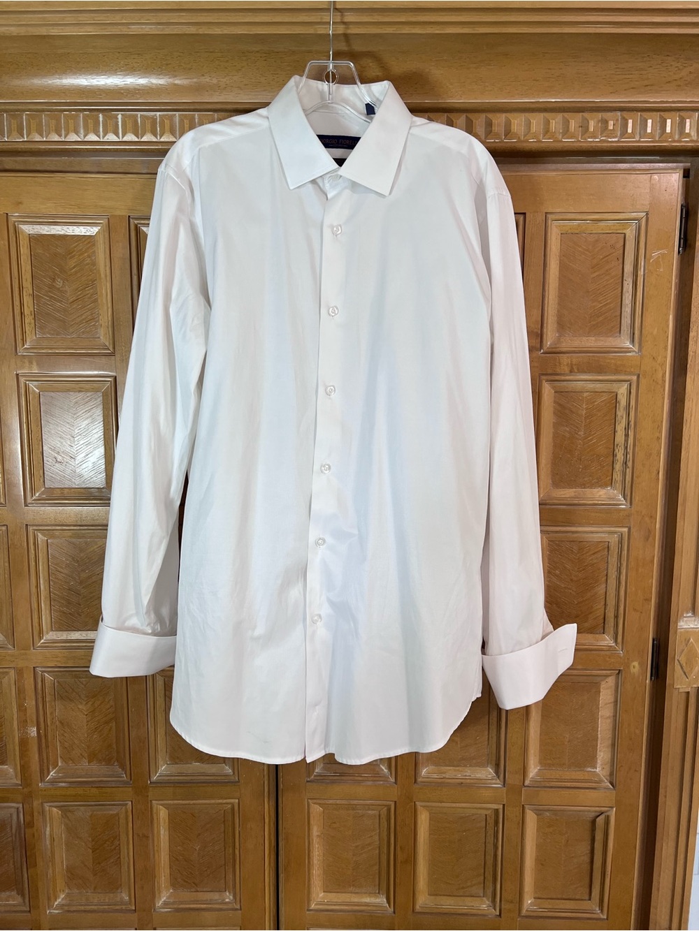 Berlioni Italy Men’s White Tuxedo Dress Shirt French Cuff Formal 16.5 33/34
